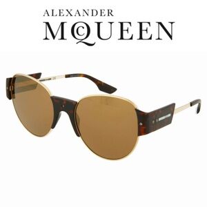 ALEXANDER MCQUEEN sunglasses for men metal frames brown & Havana Tortoiseshell